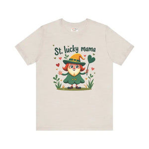 Lucky Mama Patrick’s Day Tee - Vibrant Short Sleeve - Dipaliz - Heather Dust / Xs - T-shirts