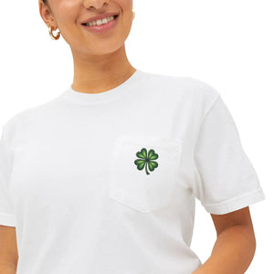 Unisex Clover Pocket Tee - St Patricks Day - Dipaliz - T-shirts