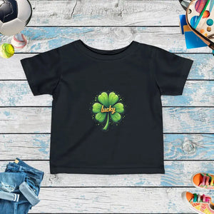 Lucky Infant Fine Jersey Tee - St Patricks Day Festive - Dipaliz - Black / 6m - T-shirts