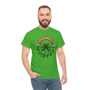 St Patricks Unisex Heavy Cotton Tee Shamrock Rainbow - Dipaliz - T-shirts