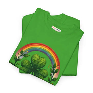 St Patricks Unisex Heavy Cotton Tee Shamrock Rainbow - Dipaliz - T-shirts