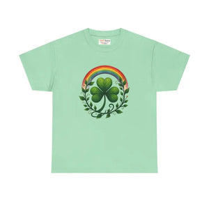 St Patricks Unisex Heavy Cotton Tee Shamrock Rainbow - Dipaliz - T-shirts