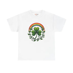 St Patricks Unisex Heavy Cotton Tee Shamrock Rainbow - Dipaliz - White / s - T-shirts