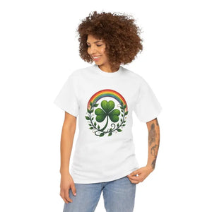 St Patricks Unisex Heavy Cotton Tee Shamrock Rainbow - Dipaliz - T-shirts