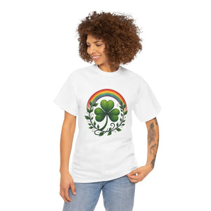 Vibrant Cotton Tee Shamrock Rainbow - St Patricks - Dipaliz - T-shirts