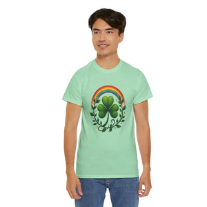 Vibrant Cotton Tee Shamrock Rainbow - St Patricks - Dipaliz - T-shirts