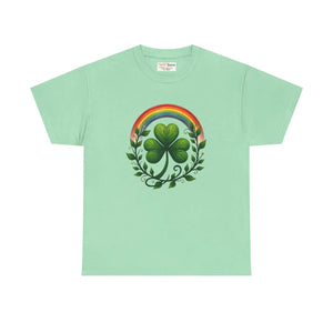Vibrant Cotton Tee Shamrock Rainbow - St Patricks - Dipaliz - T-shirts