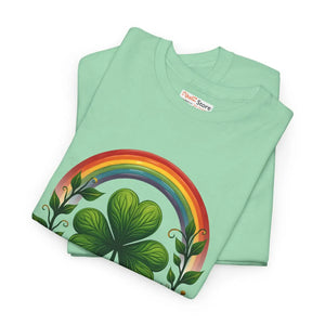 Vibrant Cotton Tee Shamrock Rainbow - St Patricks - Dipaliz - T-shirts