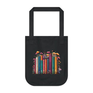Organic Books and Flowers Tote Bag - Eco Friendly - Dipaliz - Bags