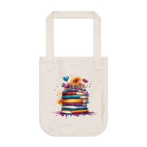 Floral Canvas Tote Bag - Organic Book Lover Style - Dipaliz - Bags