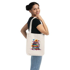 Floral Canvas Tote Bag - Organic Book Lover Style - Dipaliz - Bags