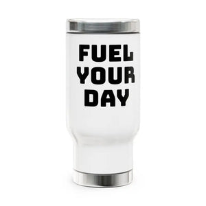 Stainless Steel Travel Mug 14oz Glossy White Enamel - Dipaliz - Canteens