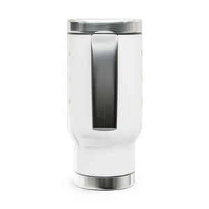 14oz Travel Mug - Glossy White Enamel Hot Cold - Dipaliz - Tumblers