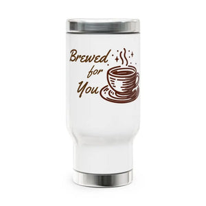Steel Travel Mug - Glossy White Enamel for Outdoor Adventures - Dipaliz - 14oz - Mugs