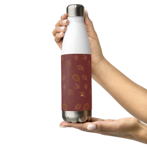 Chic Steel Water Bottle - Maroon Foliage 17oz - Dipaliz - Bottles