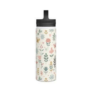 Pastel Floral Stainless Steel Water Bottle - Chic Hydration - Dipaliz - Bottles