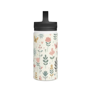 Pastel Floral Stainless Steel Water Bottle - Chic Hydration - Dipaliz - Bottles
