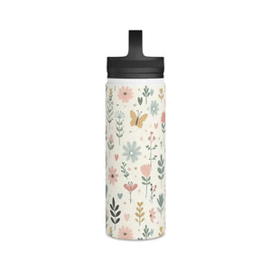 Pastel Floral Stainless Steel Water Bottle - Chic Hydration - Dipaliz - Bottles