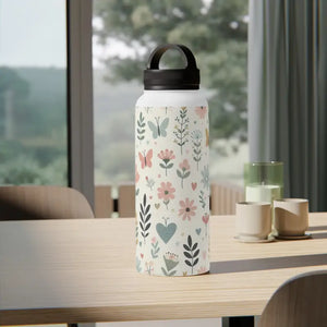 Pastel Floral Stainless Steel Water Bottle - Chic Hydration - Dipaliz - White / 32oz - Bottles