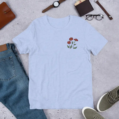 Blossom with Dipaliz’s Flower Embroidered Unisex Cotton Tee - T-shirt