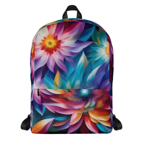 Large Flowers Polyester Backpack Colorful Style Dipaliz - Backpacks