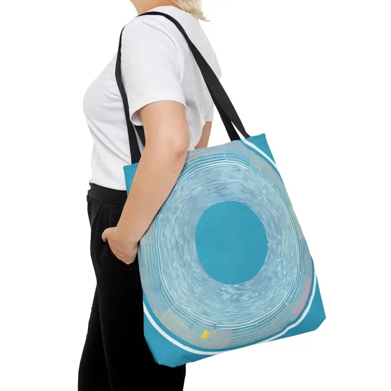 Turn Heads with the Blue Circular Pattern Tote Bag! - Bags