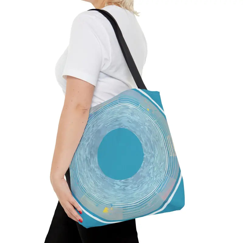 Turn Heads with the Blue Circular Pattern Tote Bag! - Bags