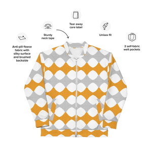 Unisex Bomber Jacket Yellow Pattern Bold Style - Dipaliz - Jackets