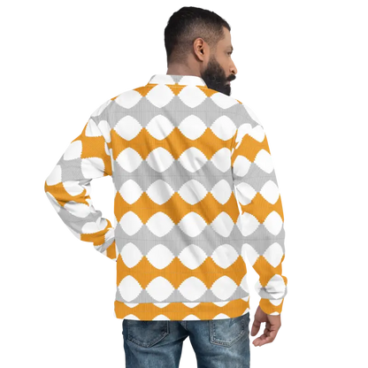 Turn Heads in a Unisex Yellow Pattern Bomber Jacket - Clothing