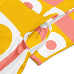 Abstract Orange Midi Dress - Bold Statement Piece - Dipaliz - Dresses