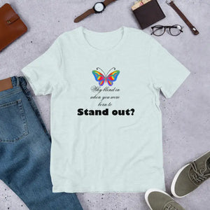 T-shirts - Butterfly Unisex T-shirt - Ring-spun Cotton Comfort - Dipaliz Heather Prism Ice Blue / s