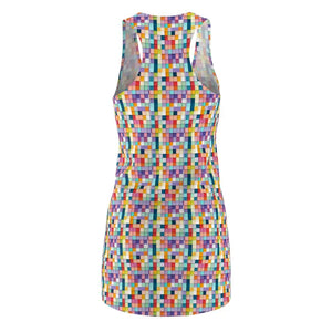 All Over Prints - Checkered Racerback Dress Bold Statement Style Dipaliz