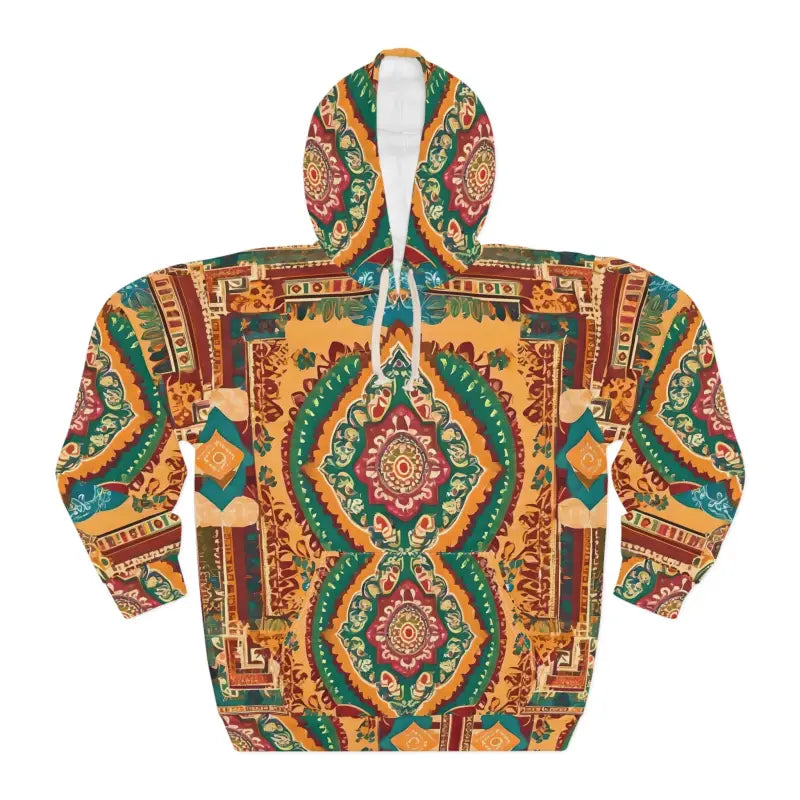 Vibrant Indian Pattern Pullover Hoodie: Stand out in Style - All Over Prints