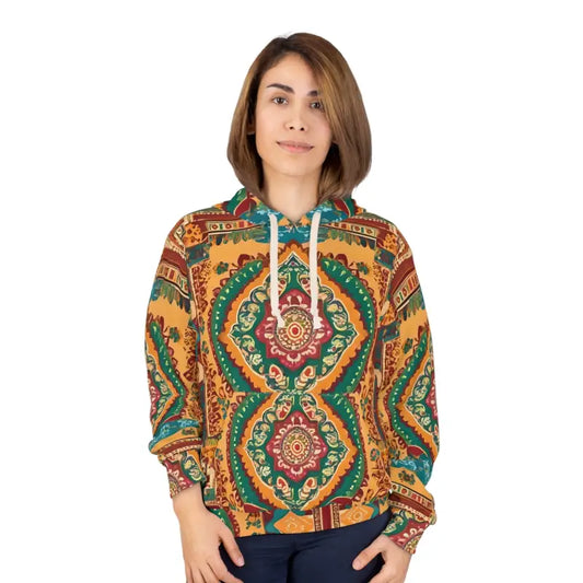 Vibrant Indian Pattern Pullover Hoodie: Stand out in Style - s All Over Prints