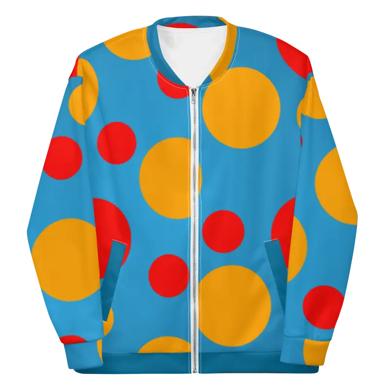 Stand out with the Colorful Polka Dot Bomber Jacket - Clothing