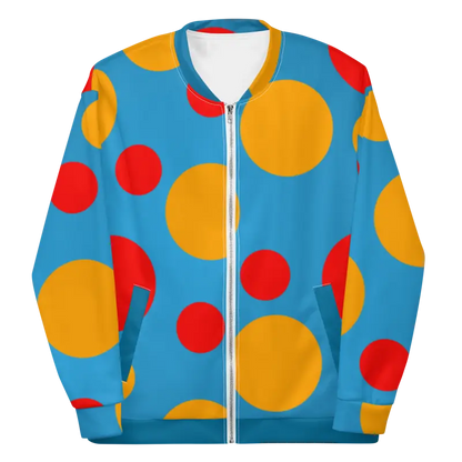 Stand out with the Colorful Polka Dot Bomber Jacket - Clothing