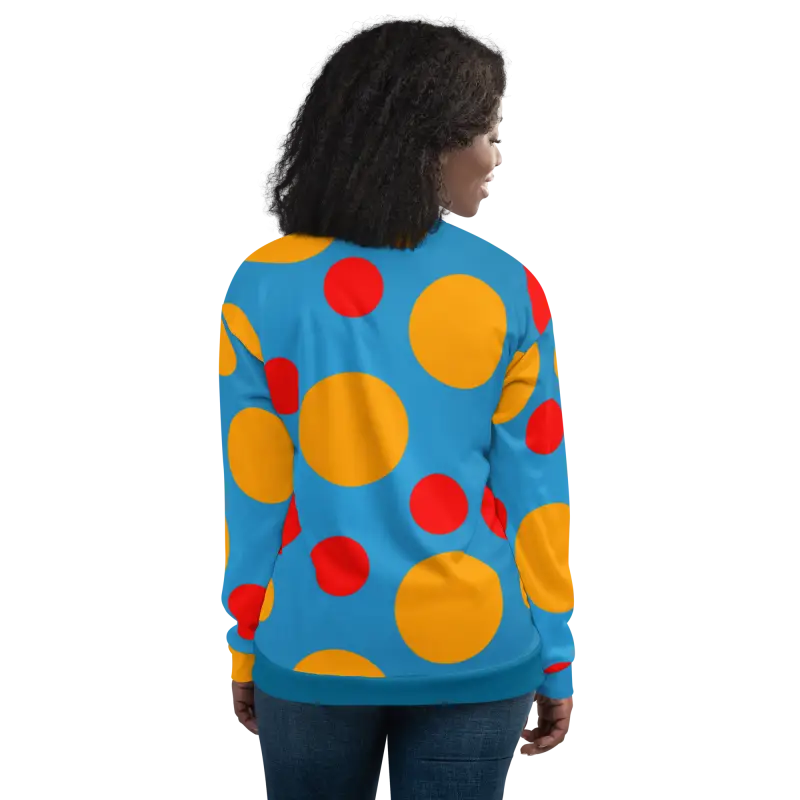 Stand out with the Colorful Polka Dot Bomber Jacket - Clothing