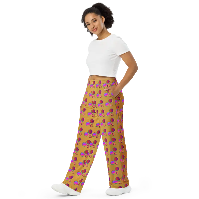 Stand out with Trendy Polka Dot Wide Leg Pants! - Pants