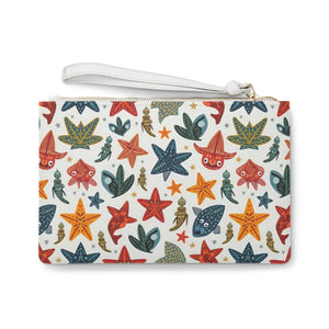 Sea Life Chic Star Fishes Clutch Bag Vegan Leather - Dipaliz - Bags