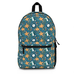 Roomy Marine Creatures Backpack - Adjustable Straps - Dipaliz - Backpacks