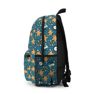 Roomy Marine Creatures Backpack - Adjustable Straps - Dipaliz - Backpacks