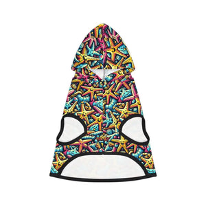 Starfish Pattern Dog Hoodie - Cozy Ocean Vibes for Furry Lovers - Dipaliz - Pet Hoodies