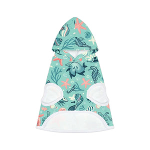 Vibrant Marine Animal Dog Hoodie - Soft Pet Apparel - Dipaliz - Hoodies