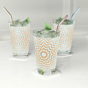 Pint Glass - Abstract Star Pattern - Dipaliz - 16oz - Beer Glasses