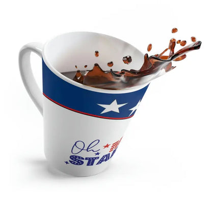 Stars & Sips Latte Mug: Fuel your Day with Patriotic Style - 12oz Mug