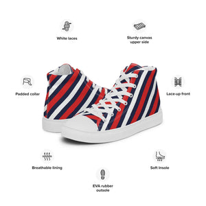 Stars and Stripes Canvas Shoes – High Top - Dipaliz - Sneakers