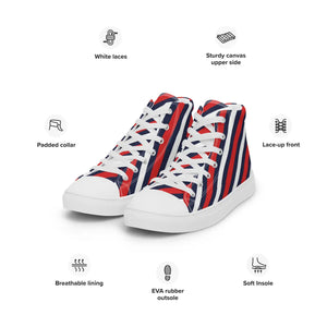 Stars and Stripes Canvas Shoes – High Top - Dipaliz - Sneakers