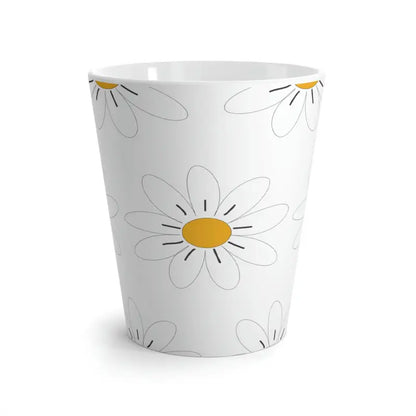 Start your Day with a 12oz White Flowers Latte Mug