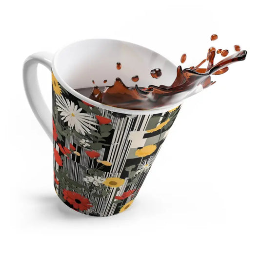 Start your Day with Abstract Flower Latte Mug Magic - 12oz