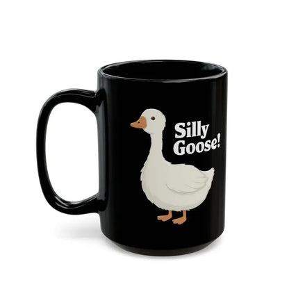 Silly Goose Black Ceramic Mug for a Fun Morning Boost